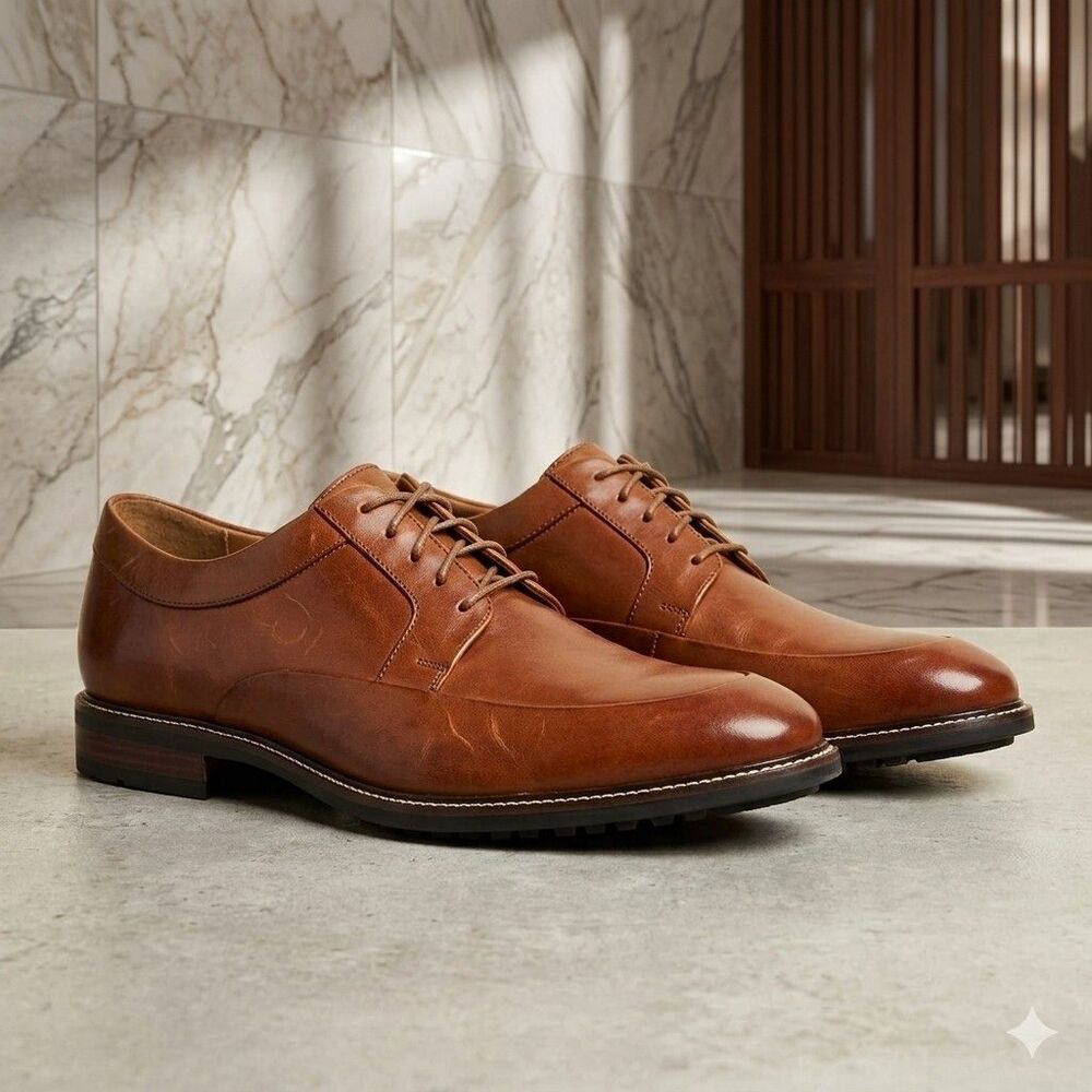 Cole Haan Warren Apron Oxford Mens 11 M British Tan Leather Dress Shoes C20157